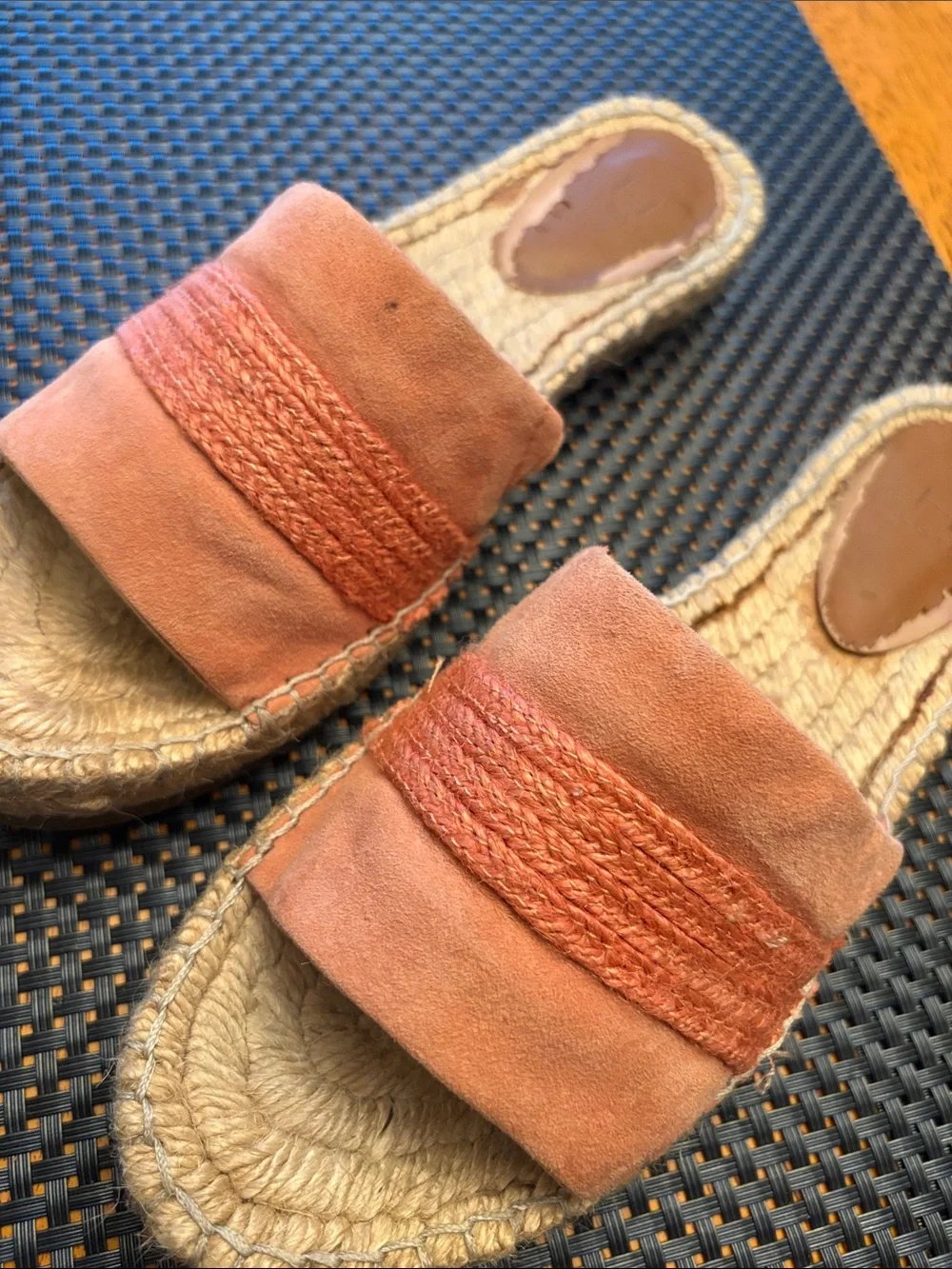 Halston Heritage Coral Suede Espadrille Slide